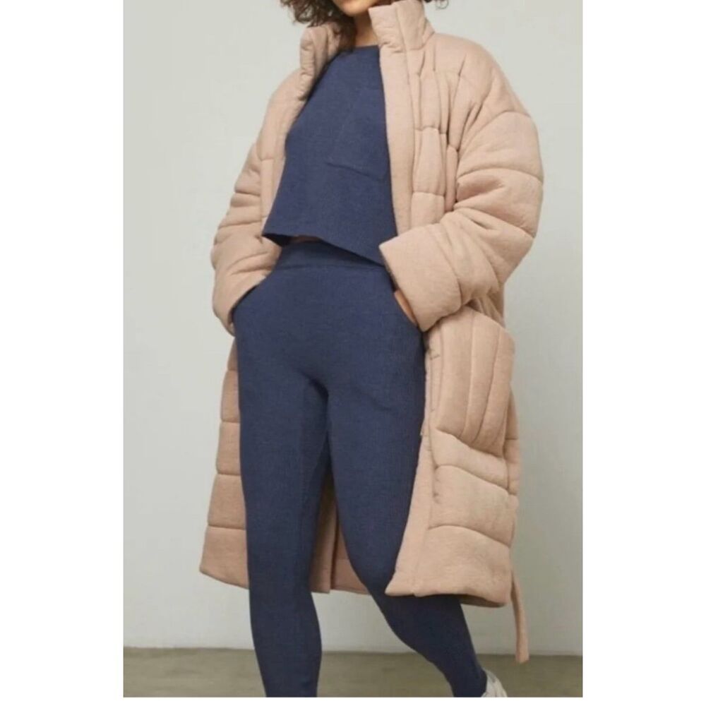 lunya Blush Pink Quilted Wrap Robe Coat - Picture 2 of 5